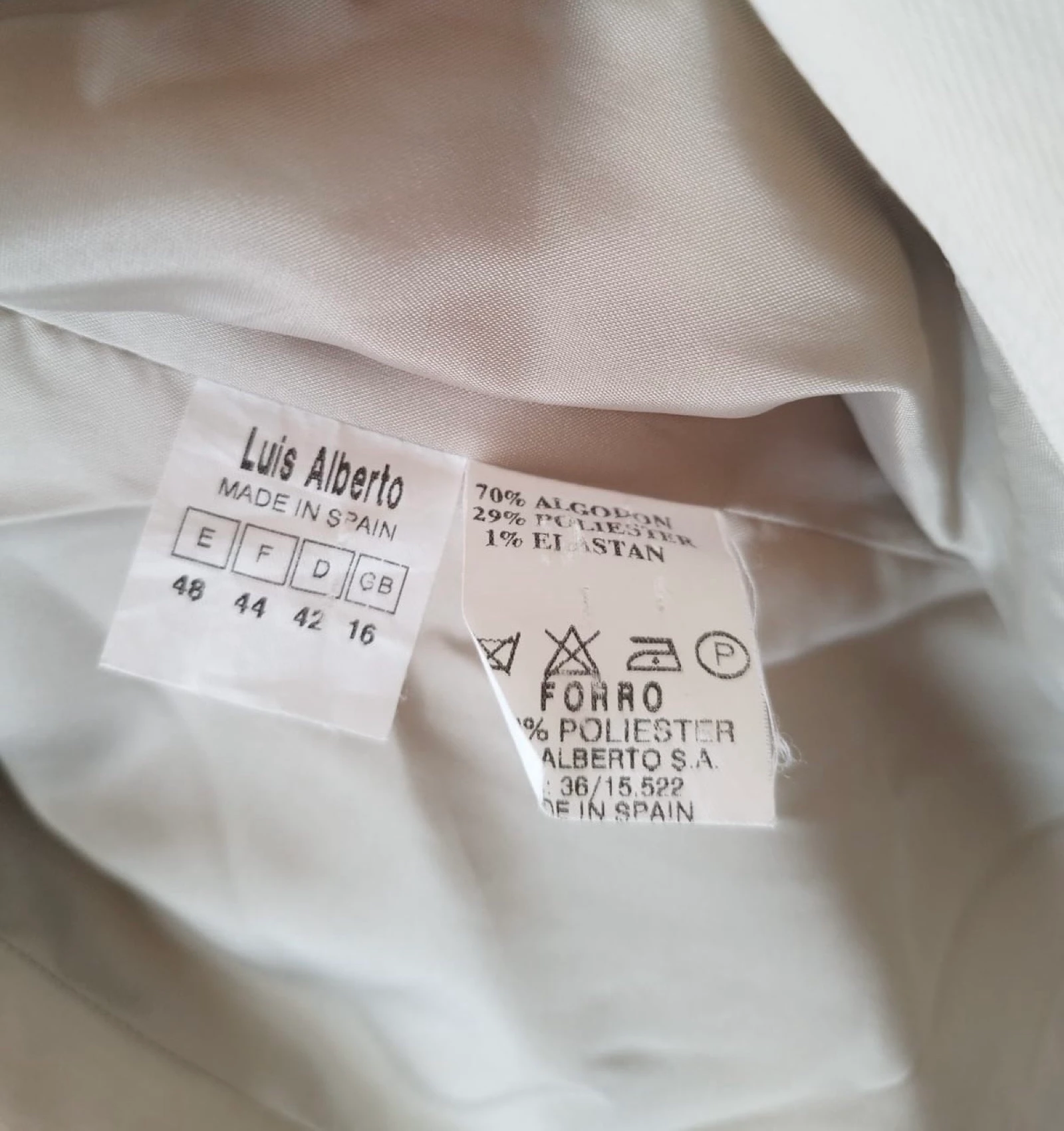 Traje de jaqueta vintage Luis Alberto • Talla 48 Vintage (Revisar medidas) • Bege – photo 4